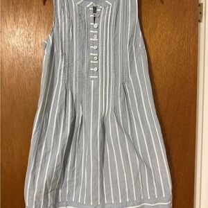 SONOMA Blue Striped Sleeveless Dress SZ Med
